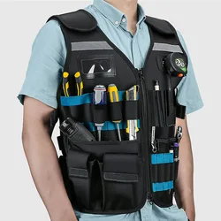 Professional Electrician Carpenter Tool Organizer Hanging Pocket Storage Bag with Multiple Pockets Through The Vest Work