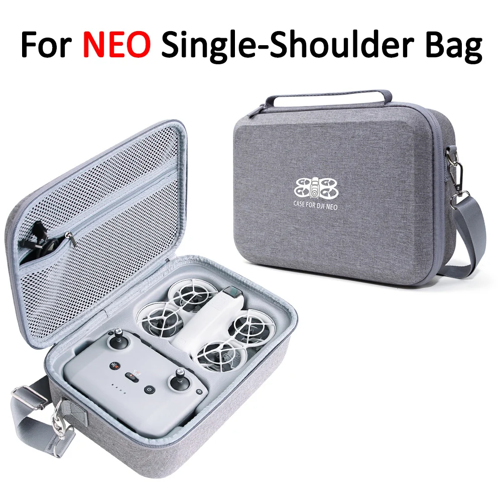

Organizer Bag for DJI Neo Drone Accessories Single Shoulder Crossbody Protective Case with Shoulder Strap Gray Black