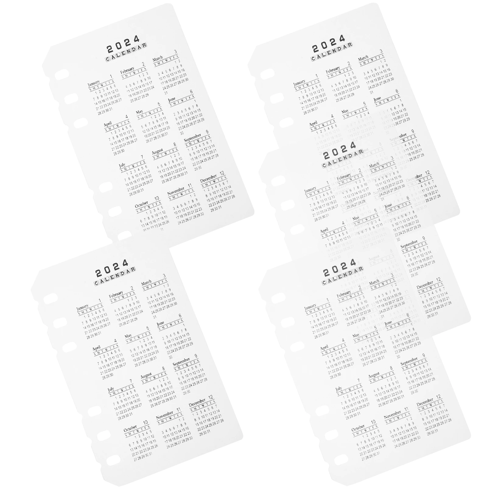 

5pcs 5 A6 Boards PP Planner Calendar Dividers Notebook Accessories Transparent Notebooks Accessories Office Supplies