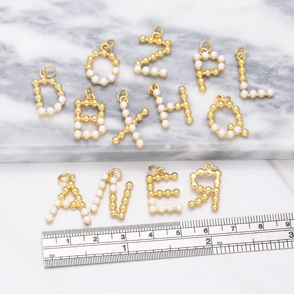 OCESRIO Fashion A to Z Letter pendant for Necklace Copper Gold Plated Handmade Name Alphabet Jewellery Making Supplies pdta772