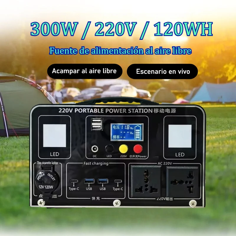 300W Portable Power Bank Station 220V Output 360wH Fast Charging Portable Charger for Outdoor Camping Laptop