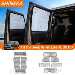 SHINEKA Car Front Rear Windshield Window Sunshade Protective Cover Heat Insulation Kit For Jeep Wrangler JL 2/4 Door 2018 Up