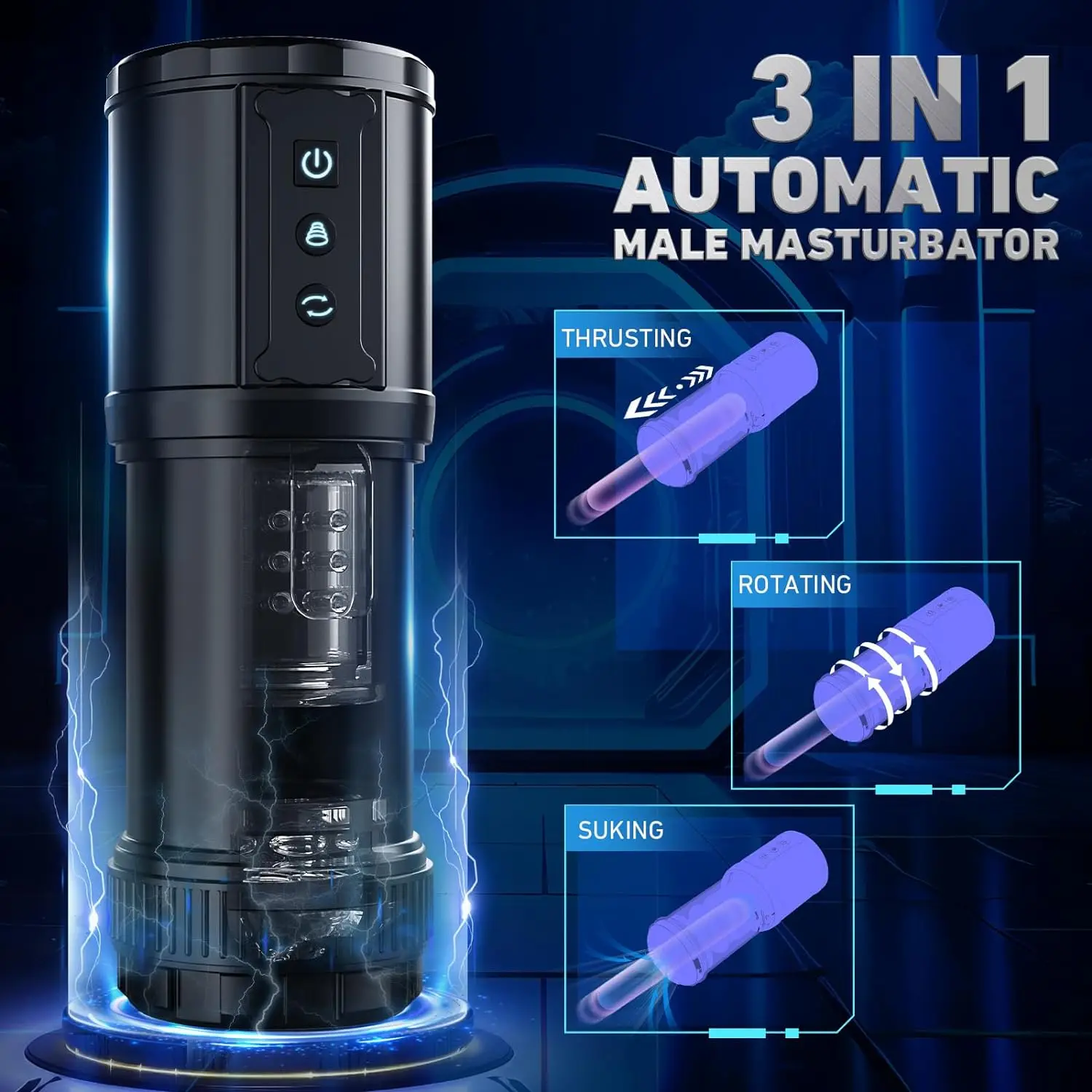 Automatic Male Masturbator Machine Penis Pump 3D Realistic Pocket Pussy Male Stroker Blowjob Machine Adult Male Sex Toys for Men