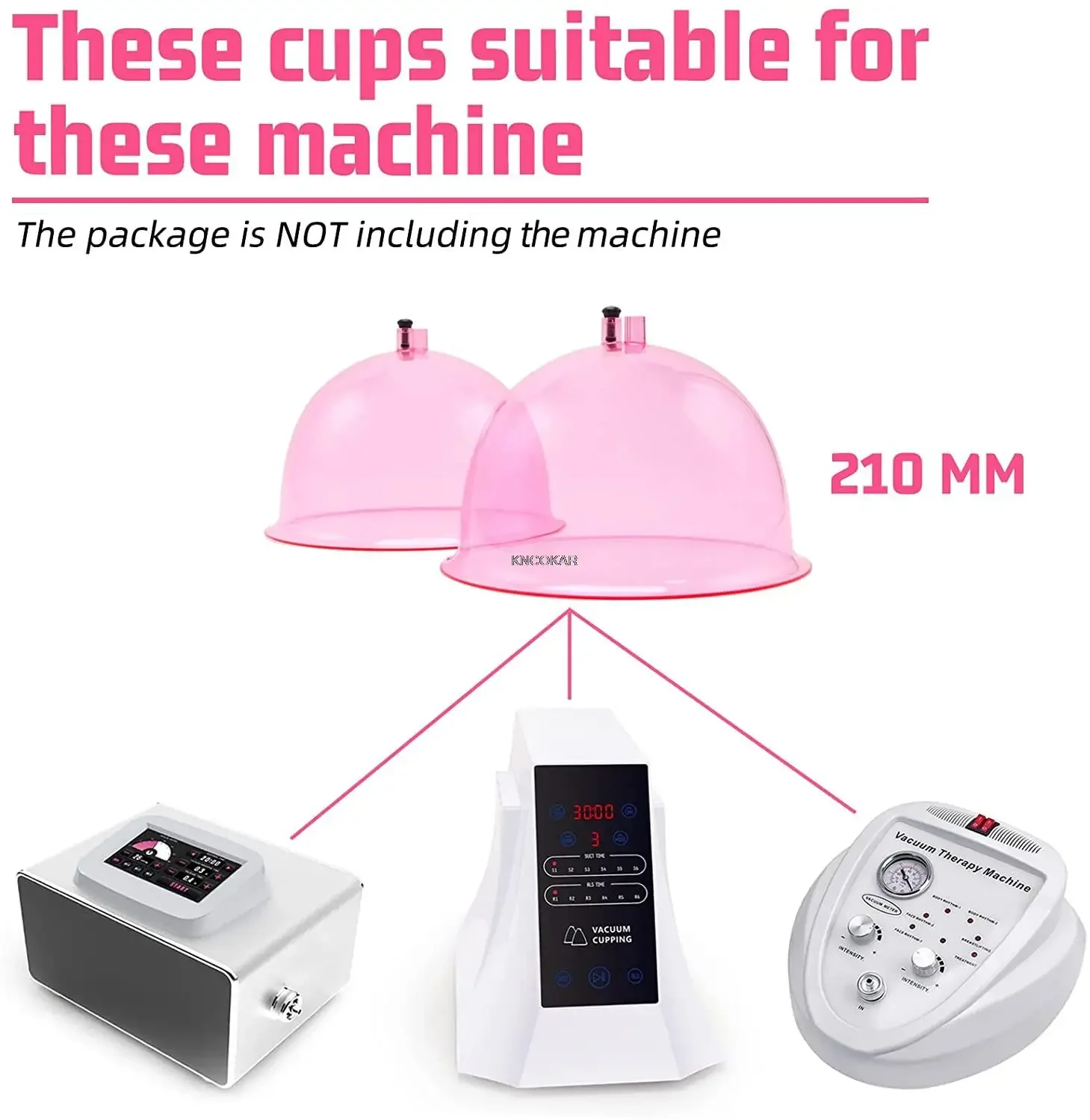 Customizable 1 Pair Buttocks Vacuum Cups With Y-Hose 18.7-25.5cm Big Size Breast Enlargement Cupping