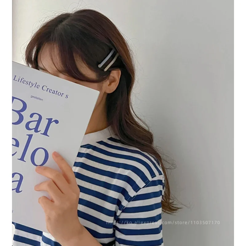 France basic word clip ~ Korea France color jelly fringe clip, side broken hair clip hair accessories simple Fashion