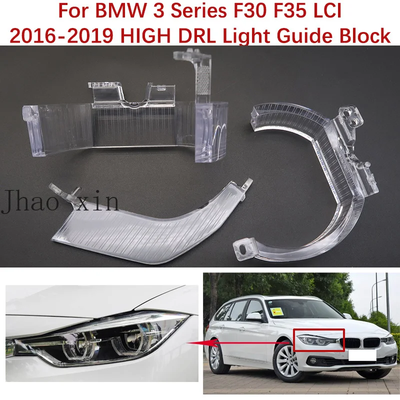 White Light For BMW 3 Series Sedan F30 F35 Angel Eye Aperture LCI Facelift 2016-2019 High Headlamp DRL Light Guide Block B38 B48