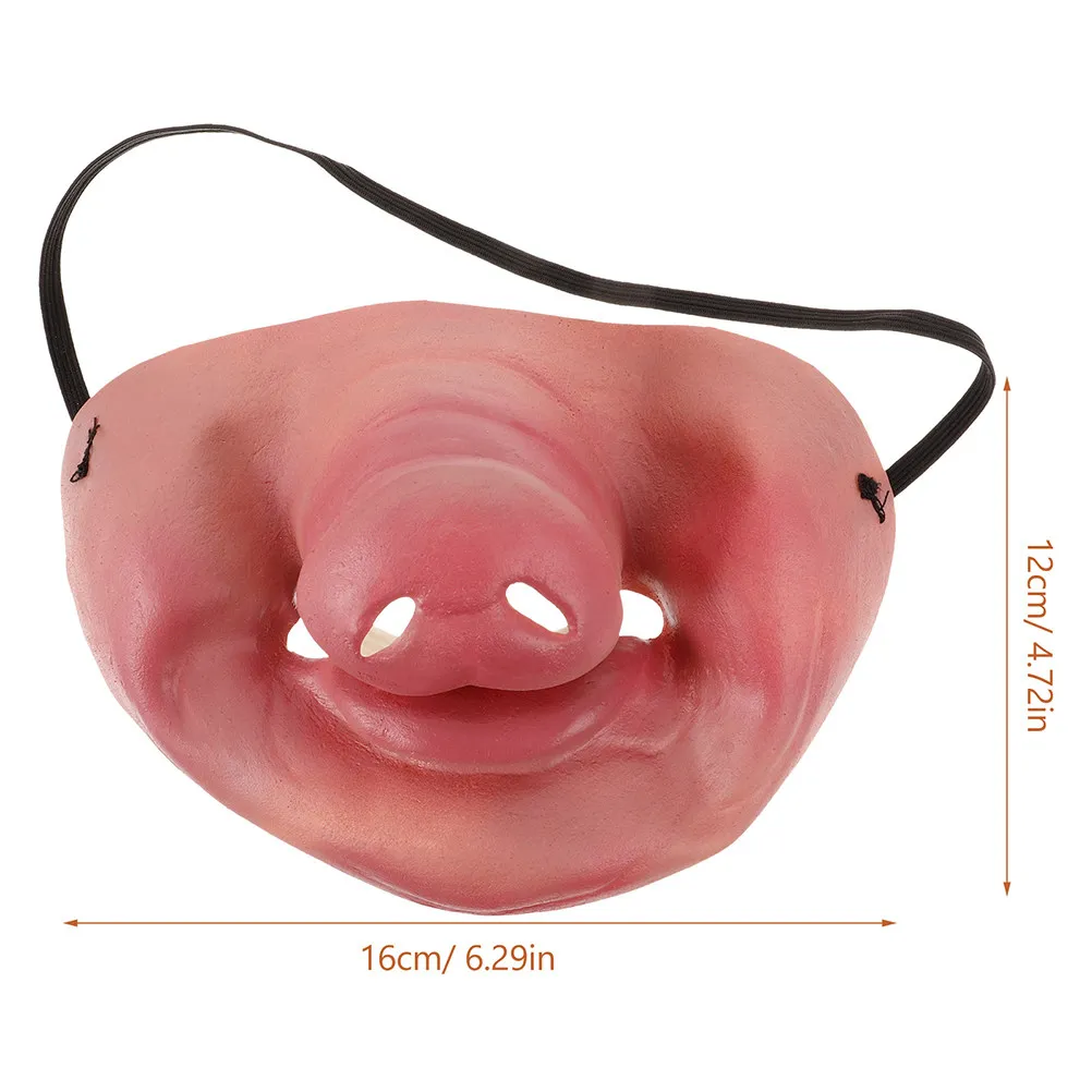 2Pcs Half Face Pig Nose Mask Funny Novelty Latex Face Cover for Adults Halloween Costume Pranks Stage Performance Circus Nose
