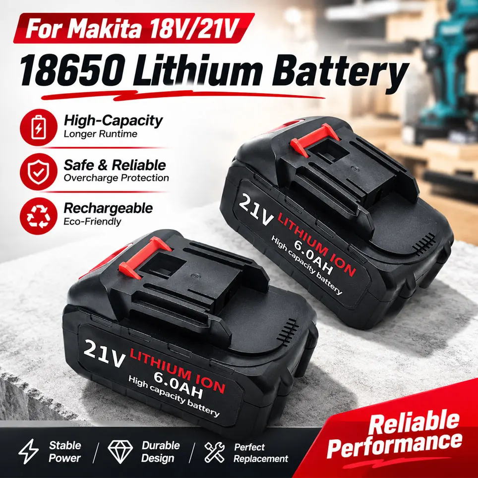 21V 5S2P 6000mAh Hochleistungs-Li-Ionen-Akku für Makita 21V Elektrowerkzeuge, kabellose Kettensäge, Schlagschrauber, schnelle Lieferung in EU-Länder, ohne Mehrwertsteuer