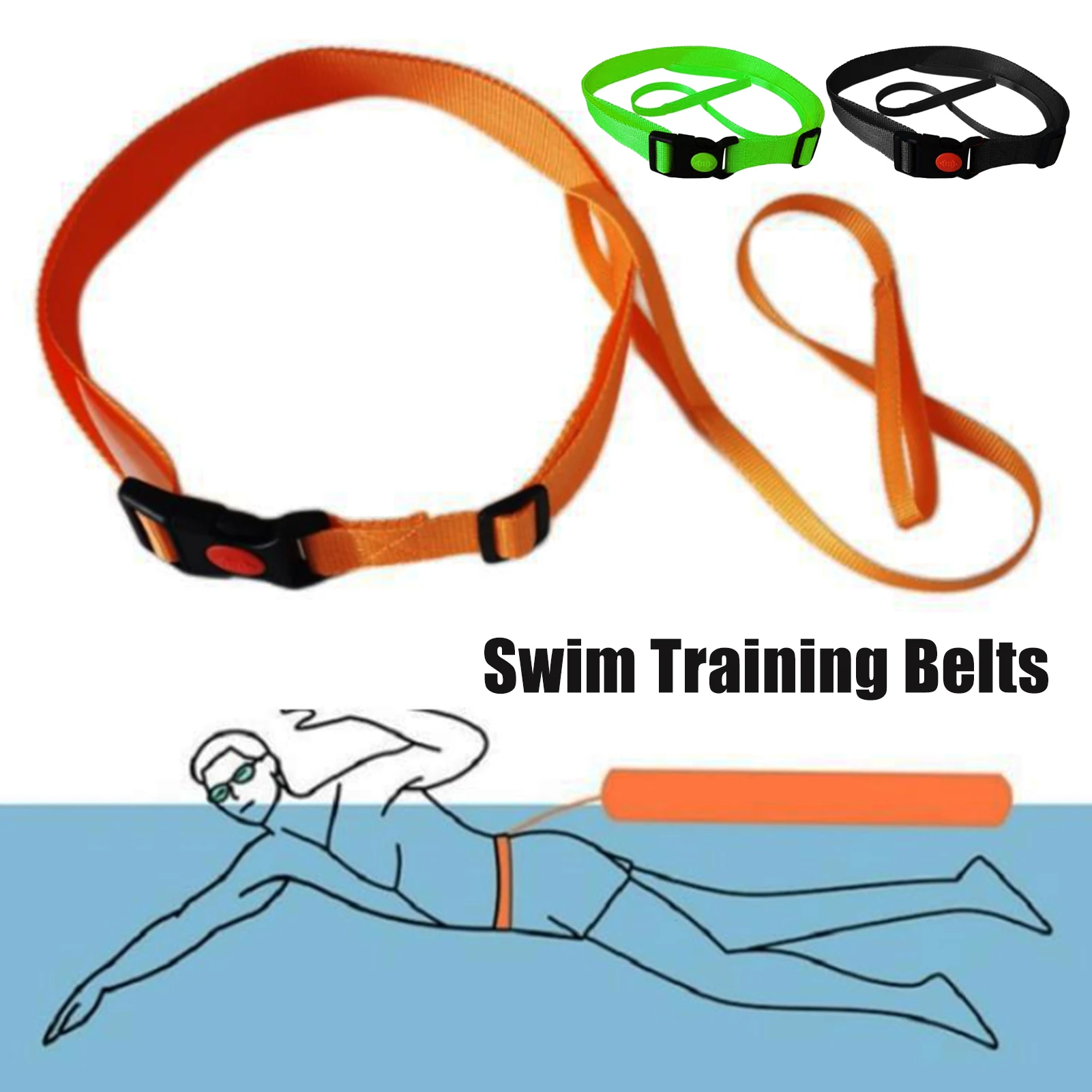 

Swim Training Belts Lifebuoy Strap Waist Belt Swimming Buoy Webbing For Inflatable Swimming Buoy Tow Float Air Bag