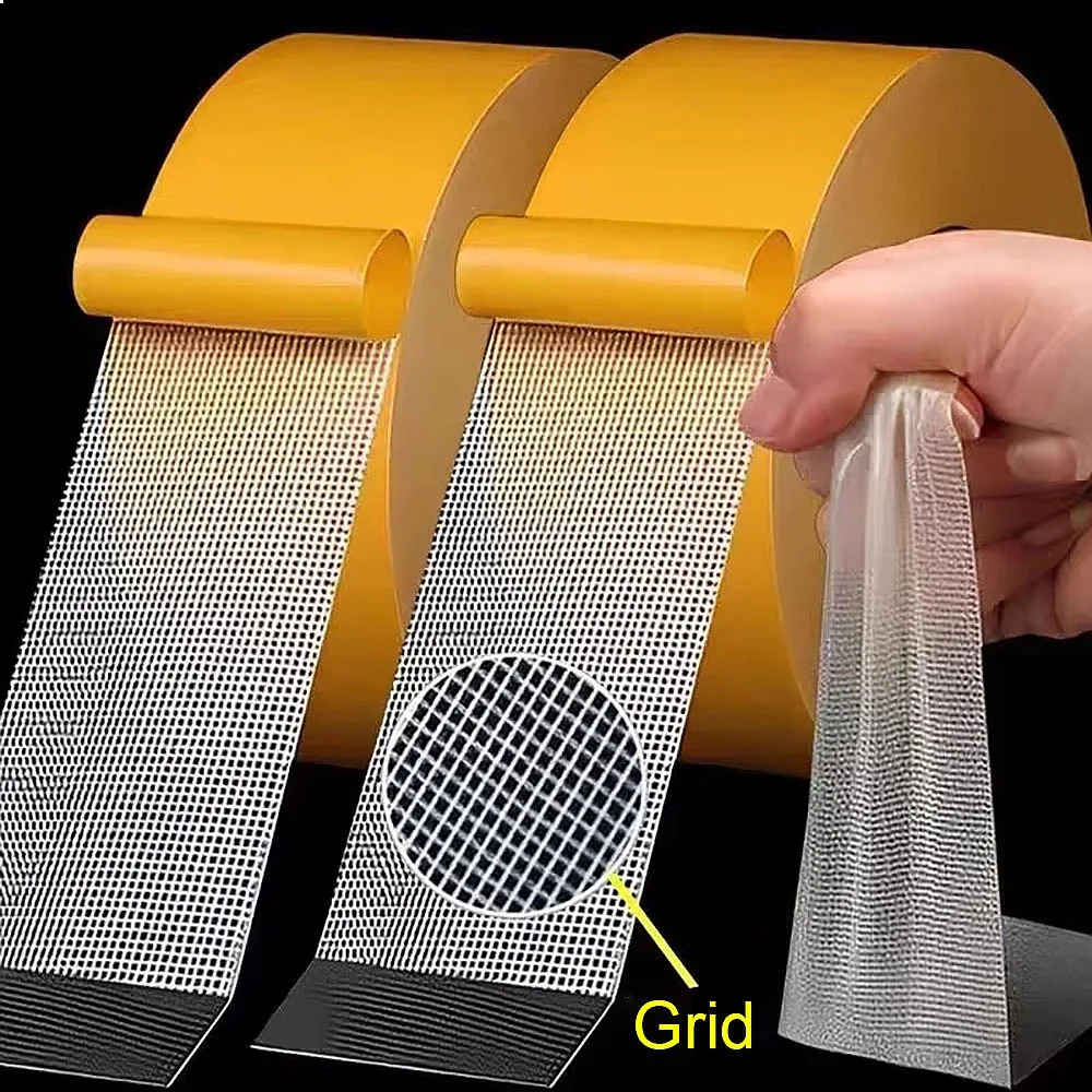 Super Thin Strong Fixation Double Sided Adhesive Tape Heavy Duty Waterproof Mesh Traceless Grid Carpet Tape