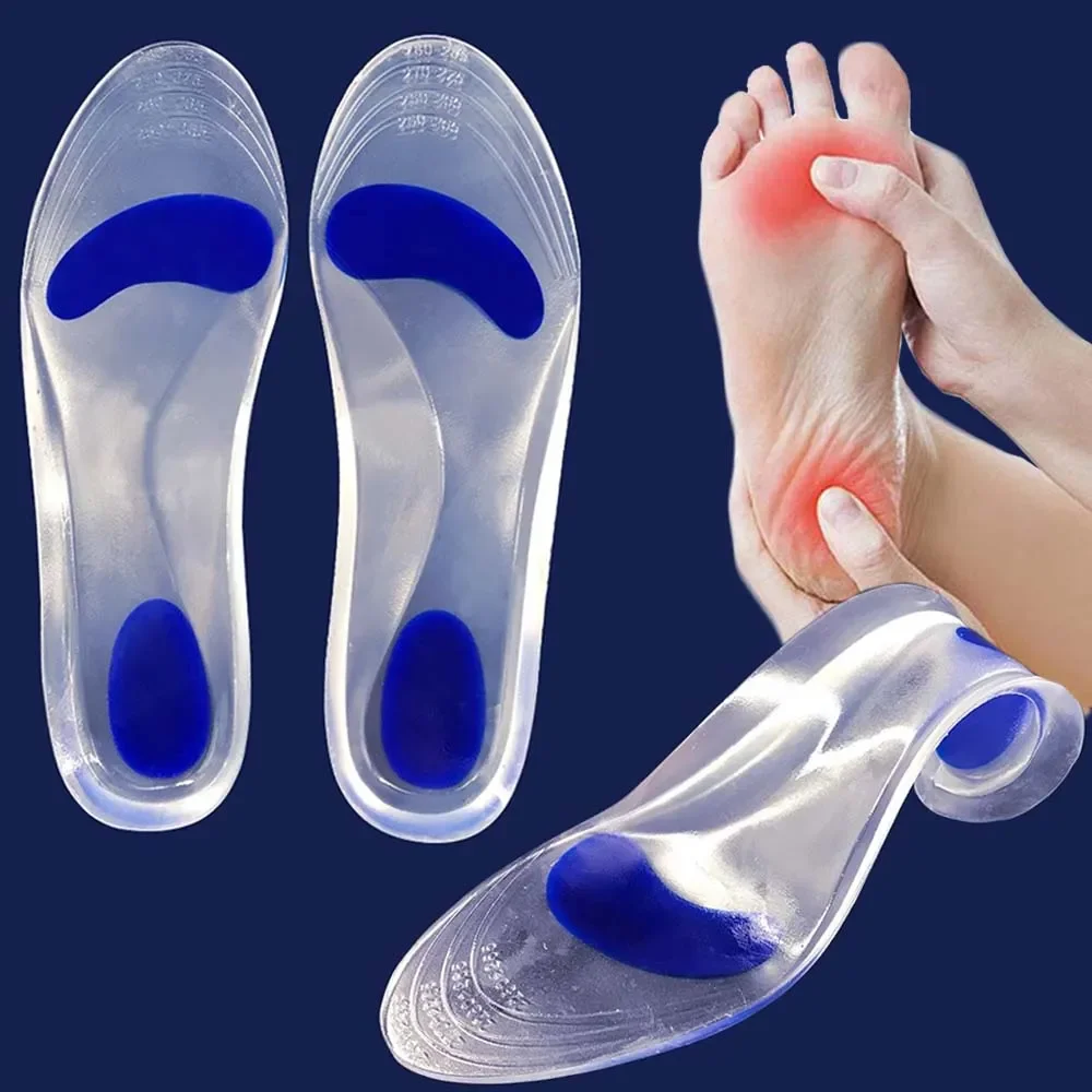 Plantillas médicas de Gel de silicona para zapatos para hombres y mujeres, soporte ortopédico para el arco del pie plano, almohadilla para zapatos