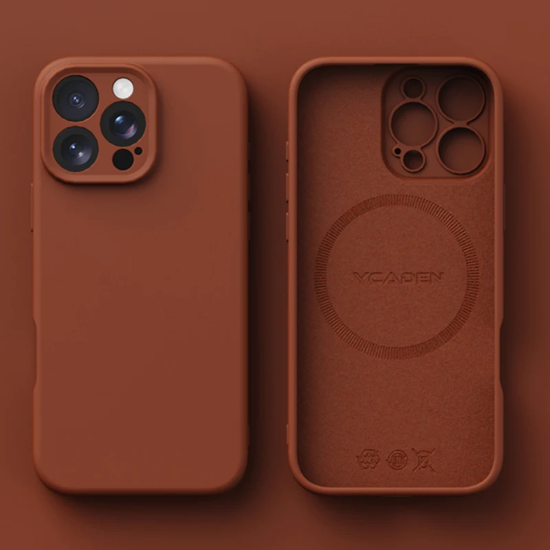 Original Magnetic For Magsafe Phone Case For iPhone 16 15 14 12 13 17 Pro Max 16 Plus Case Liquid Silicone Wireless Charge Cover - náhled 5