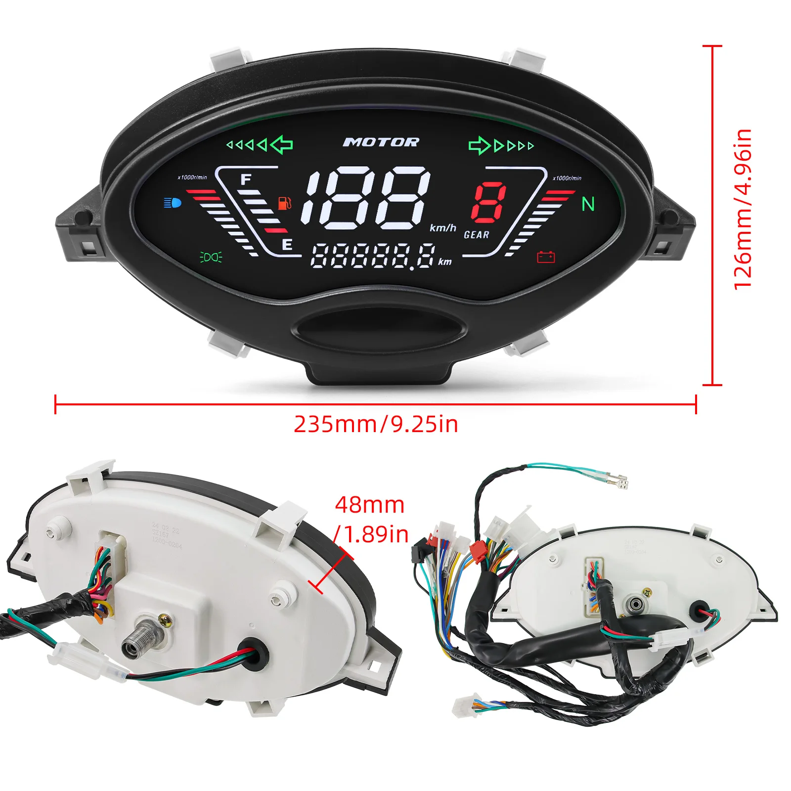 عداد سرعة لدرجة نارية LED سرعة رقمية RPM مستوى الوقود والعتاد متر لهوندا كاريزما 125 X & D Wave125S الابتكار 125 نوفا 125