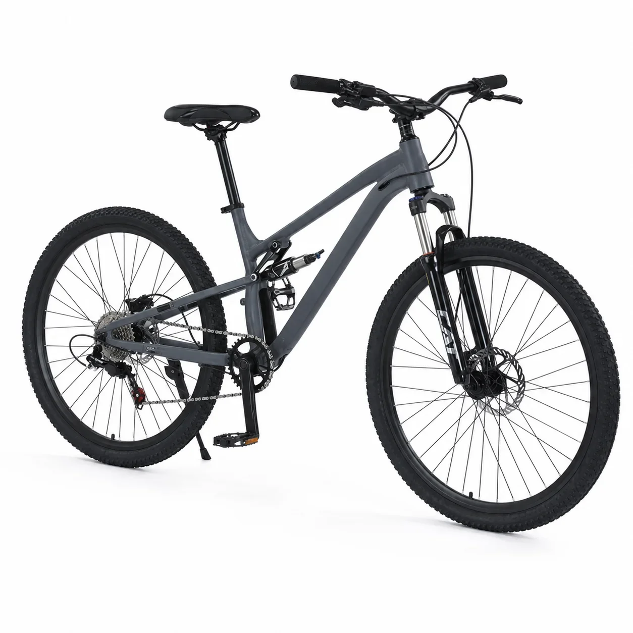 Aluminum Alloy 26/27.5 Inch Full Suspension Soft Tail Mountain Bike for Men Shock Absorbing Off Road Cycling Ent-8-HD-ShadowGrey