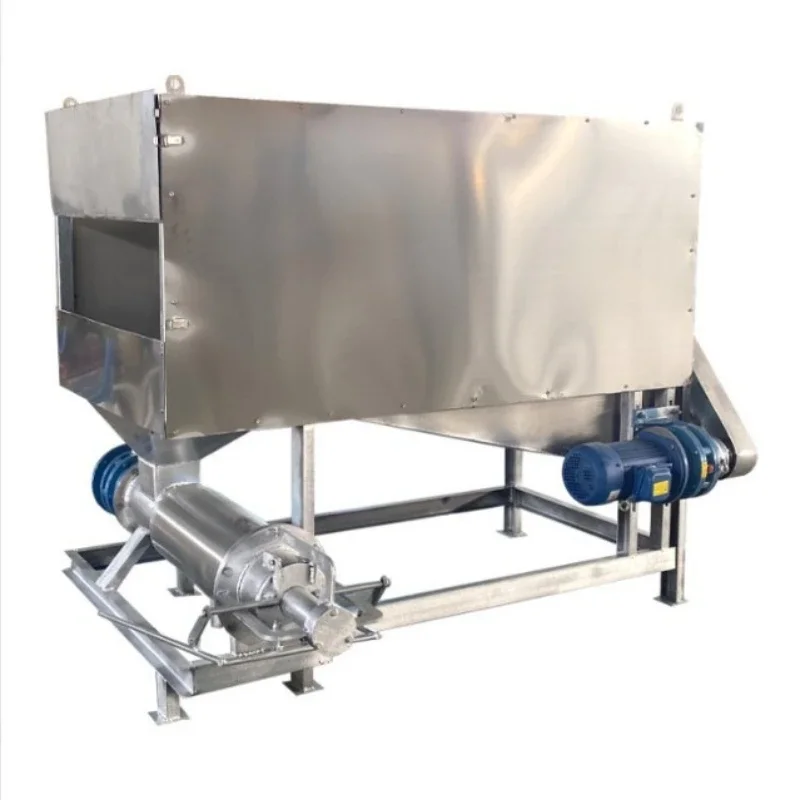 chickens and ducks with high water content, microfiltration drum type dehydration extrusion dry and wet solid-liquid separator
