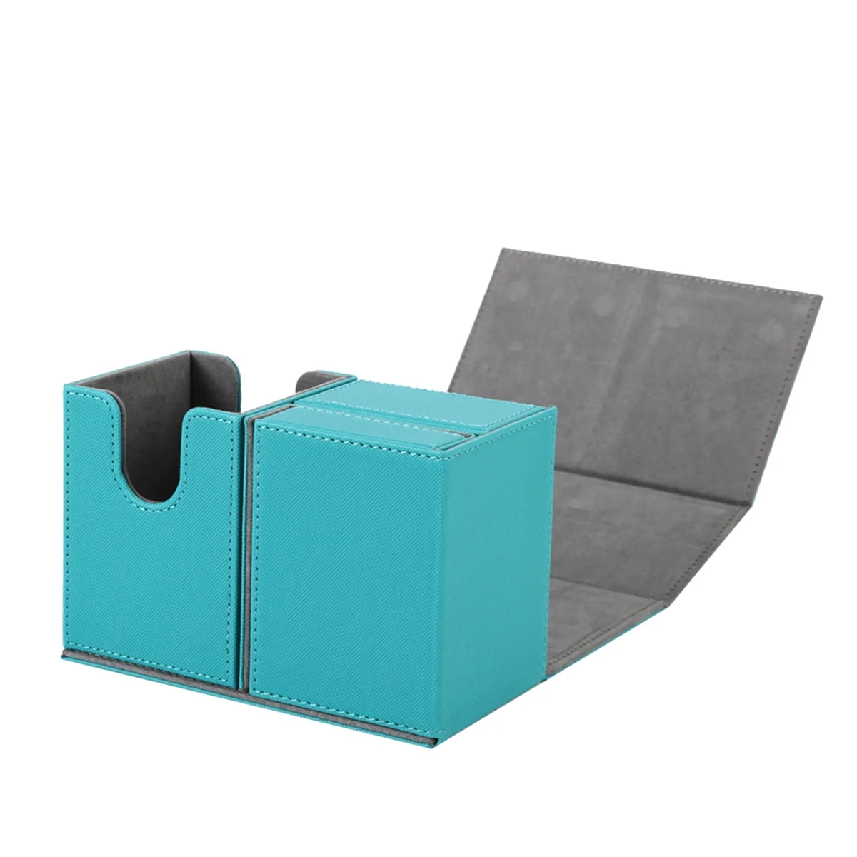 

AT42 Card Deck Box, Premium Card Box with Flip Dice Tray , Card Deck Case Storage Box for Sports Game Cards Petrol Blue