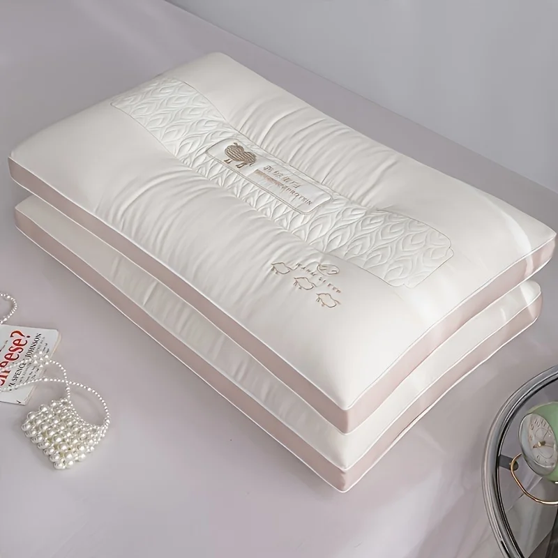 Luxury hotel pillow, quilting design - machine washable, designed for sleep assistance.