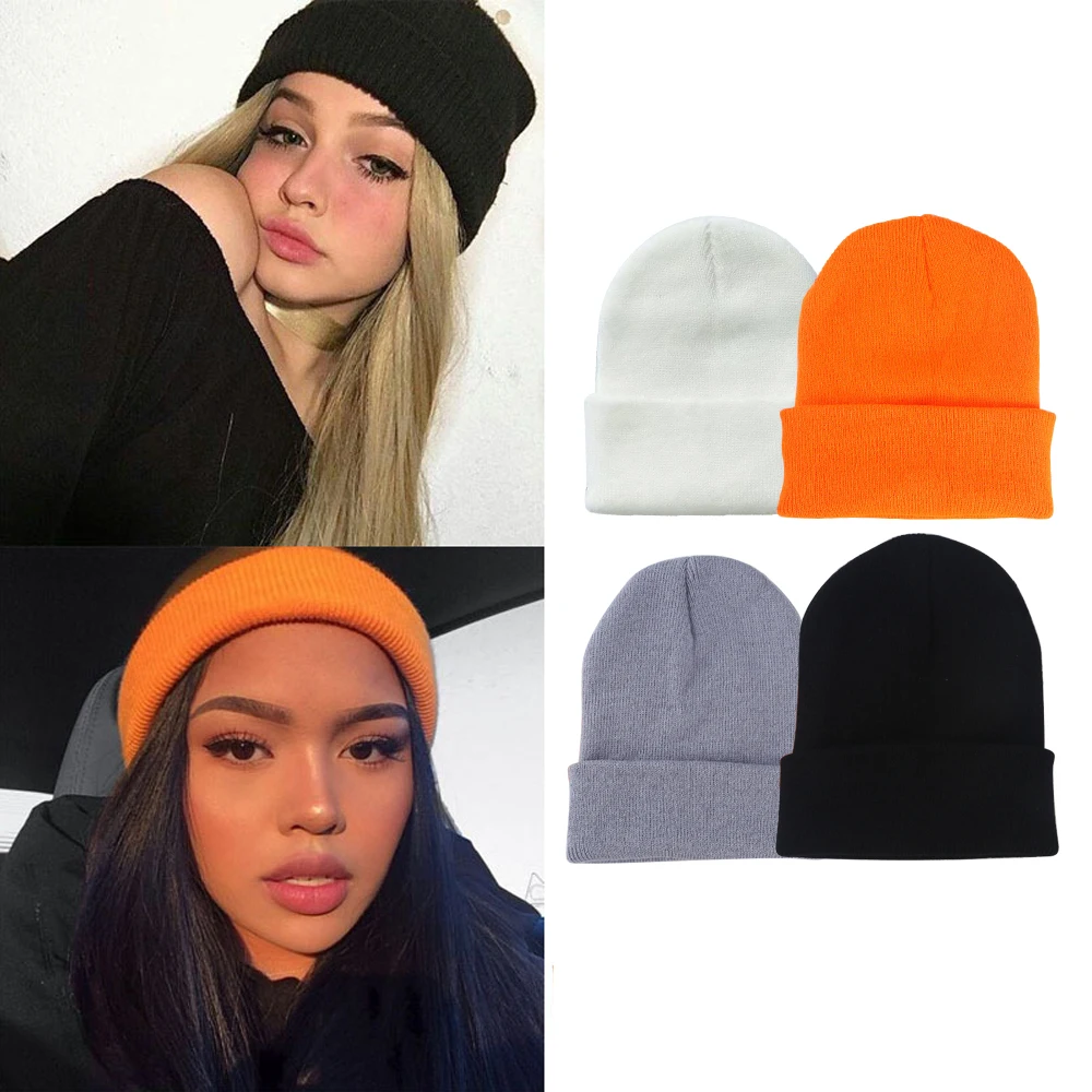 Winter Hats for Unisex New Beanies Knitted Solid Cute Hat Lady Autumn Female Beanie Caps Warmer Bonnet Men Casual Cap Wholesale