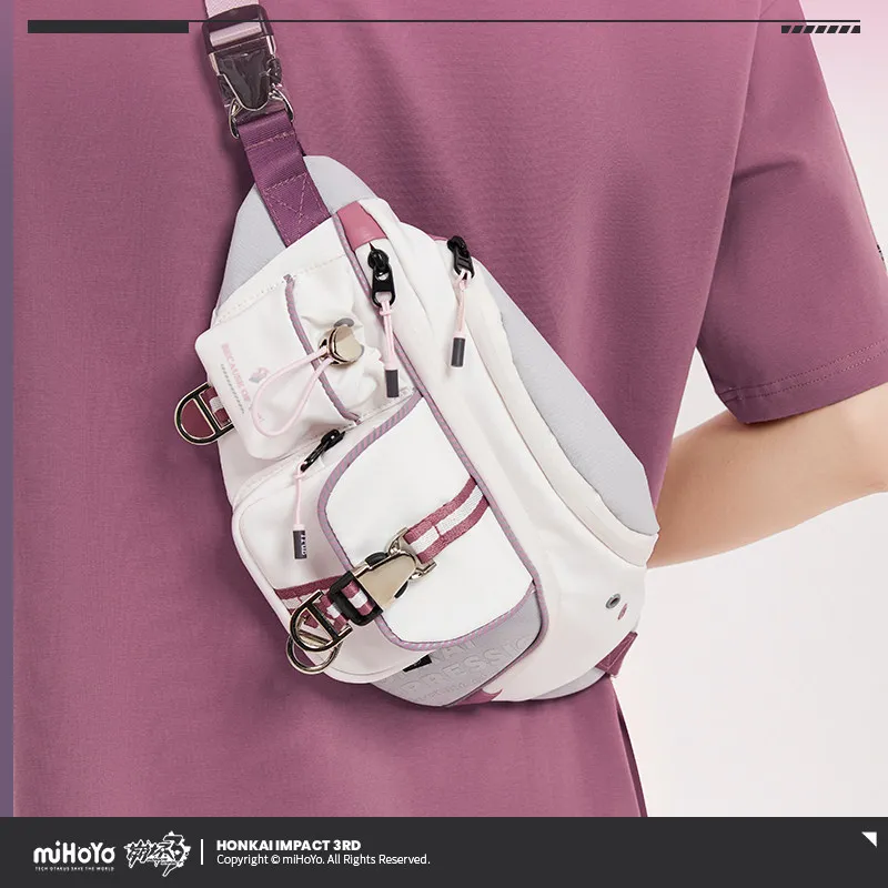 Honkai Impact 3 Because Of You Chest Bag Crossbody Backpack Unisex Small Bag Waterproof Oxford Casual Messenger Bag