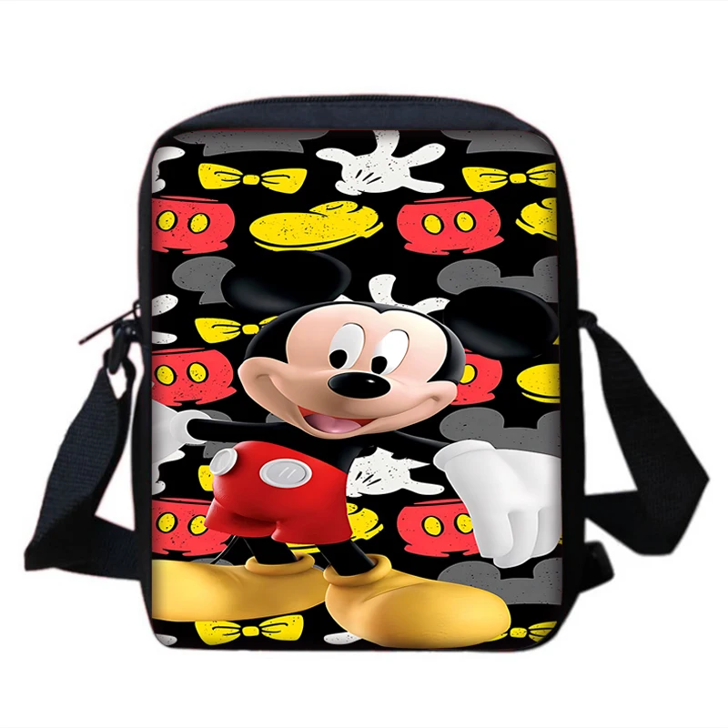 Menino meninas bonito anime casal mickey minnie impresso ombro saco do mensageiro criança bolsa casual das mulheres dos homens saco de telefone saco de compras