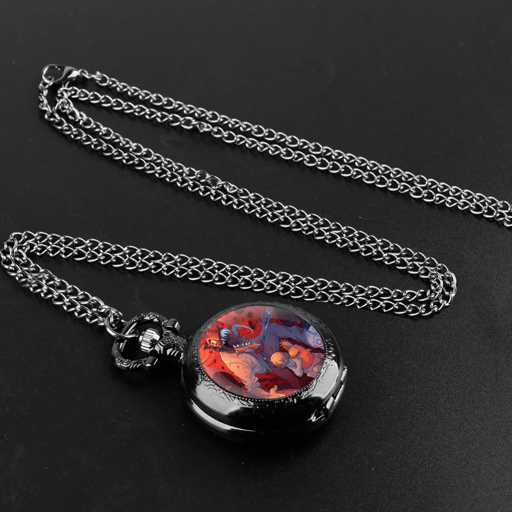 Chainsaw Man Glazen Koepel Zakhorloge met Ketting Vintage Quartz Hanger Horloges Heren Vrouwen Gift reloj de bolsillo hombre