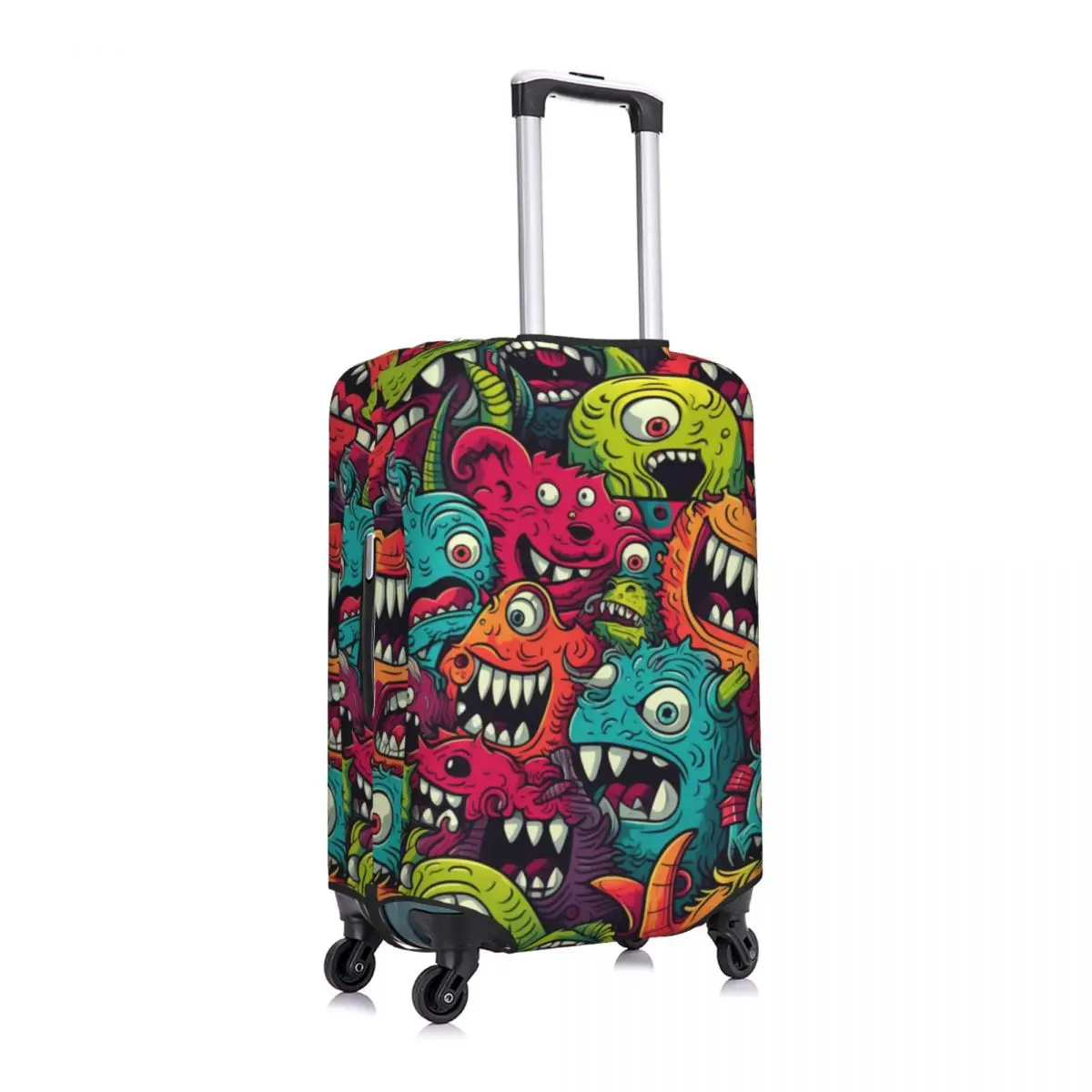 Monster Anime Suitcase Cover Funny Holiday Travel Practical Luggage Supplies Protection Christmas Gift