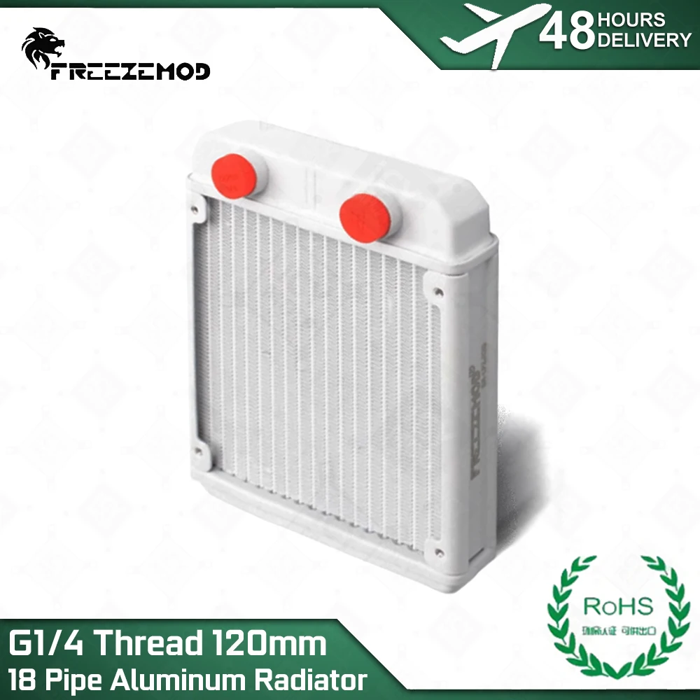 FREEZEMOD Aluminum 120mm White Radiator 18 Channels G1/4Thread ROHS Certification SR-LPZJ120 Water Cooling MOD