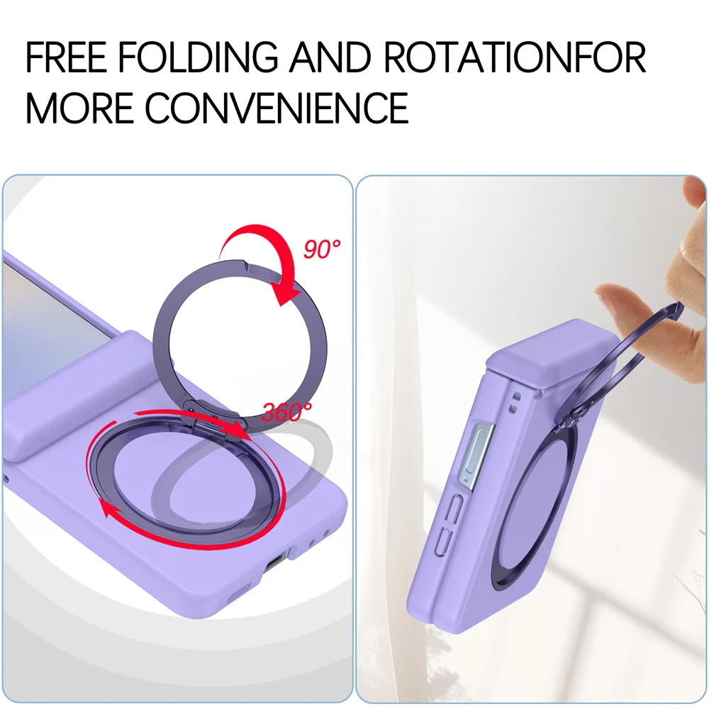 حافظة لهاتف Magsafe المغناطيسي مع حماية مفصلية وحافظة هاتف بمسند لهاتف سامسونج جالاكسي Z Flip 7 6 5 4 3 Flip7 Flip6 Flip5 Flip4 5G