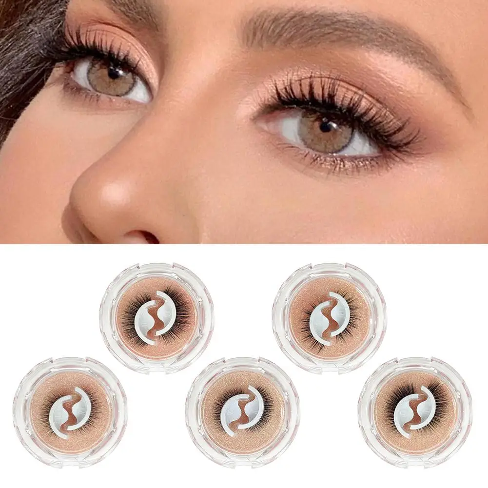 1 Paar wieder verwendbare selbst klebende Wimpern natürliche mehrere selbst klebende Wimpern Zubehör reversible kleber freie Kosmetik l1k0