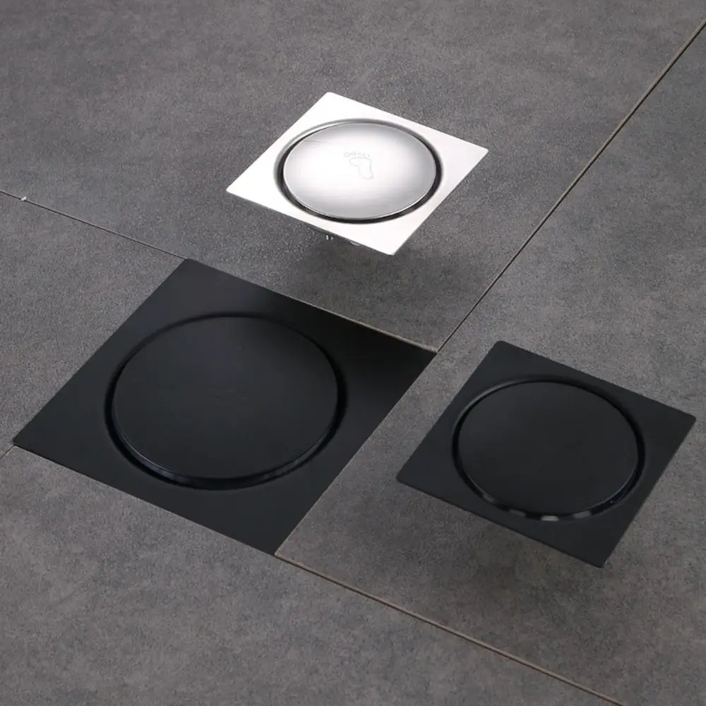 

Removable Square Shower Drain Press Type Rust-proof Floor Hair Catcher Anti-odor Rubber Gasket Bathroom Drain Plug Home