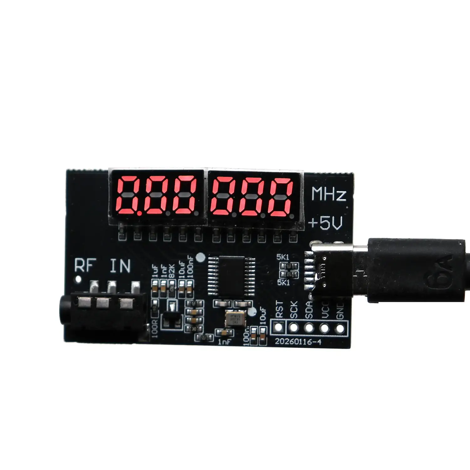 DYKB Frequency Counter 1KHz-200MHz RF Signal LED Display Digital Frequency Meter Ham Radio Measurement Repair Debug Test Module