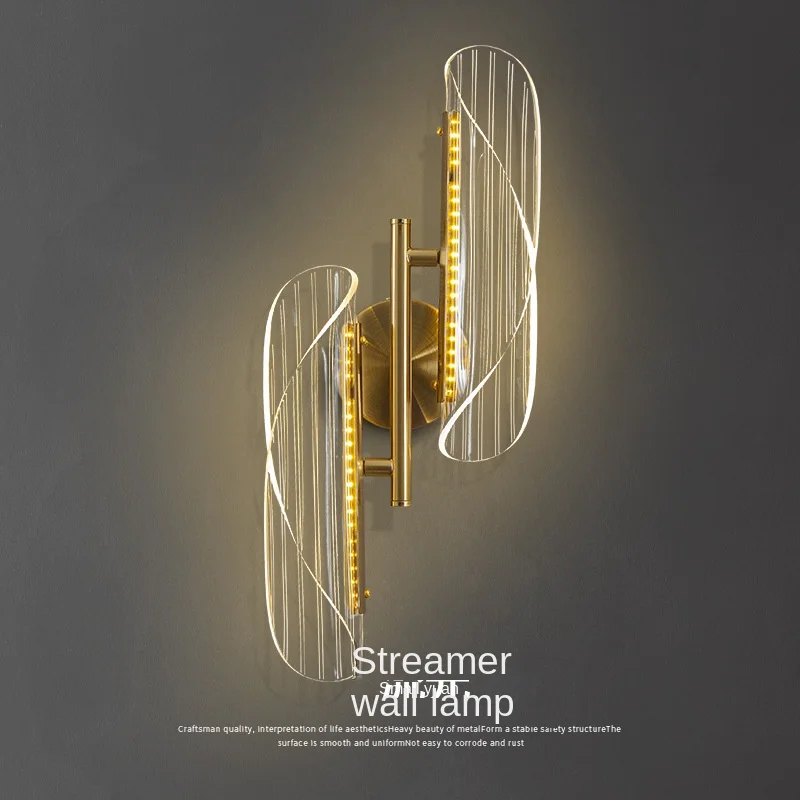 

Creative Acrylic Wall Lamp Streamer Living Room Wall Light Bulb Light Luxury Aisle Stairs Personalized Bedroom Bedside Lamps