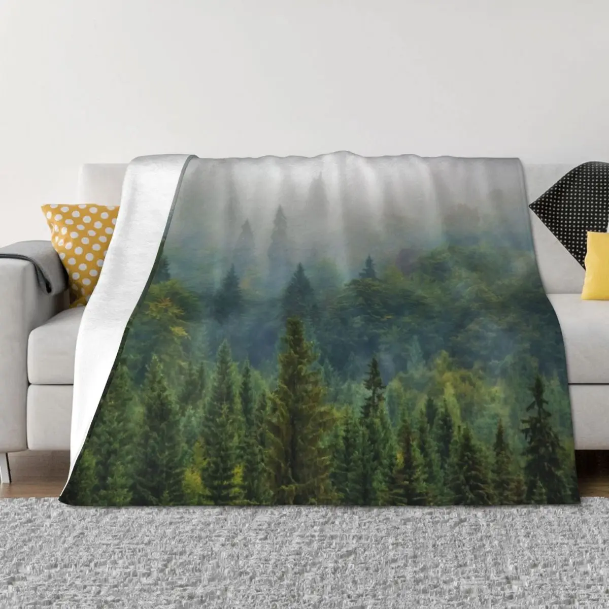 

Forest and Fog 03 Throw Blanket heavy to sleep Weighted Decorative Beds Plush Blankets