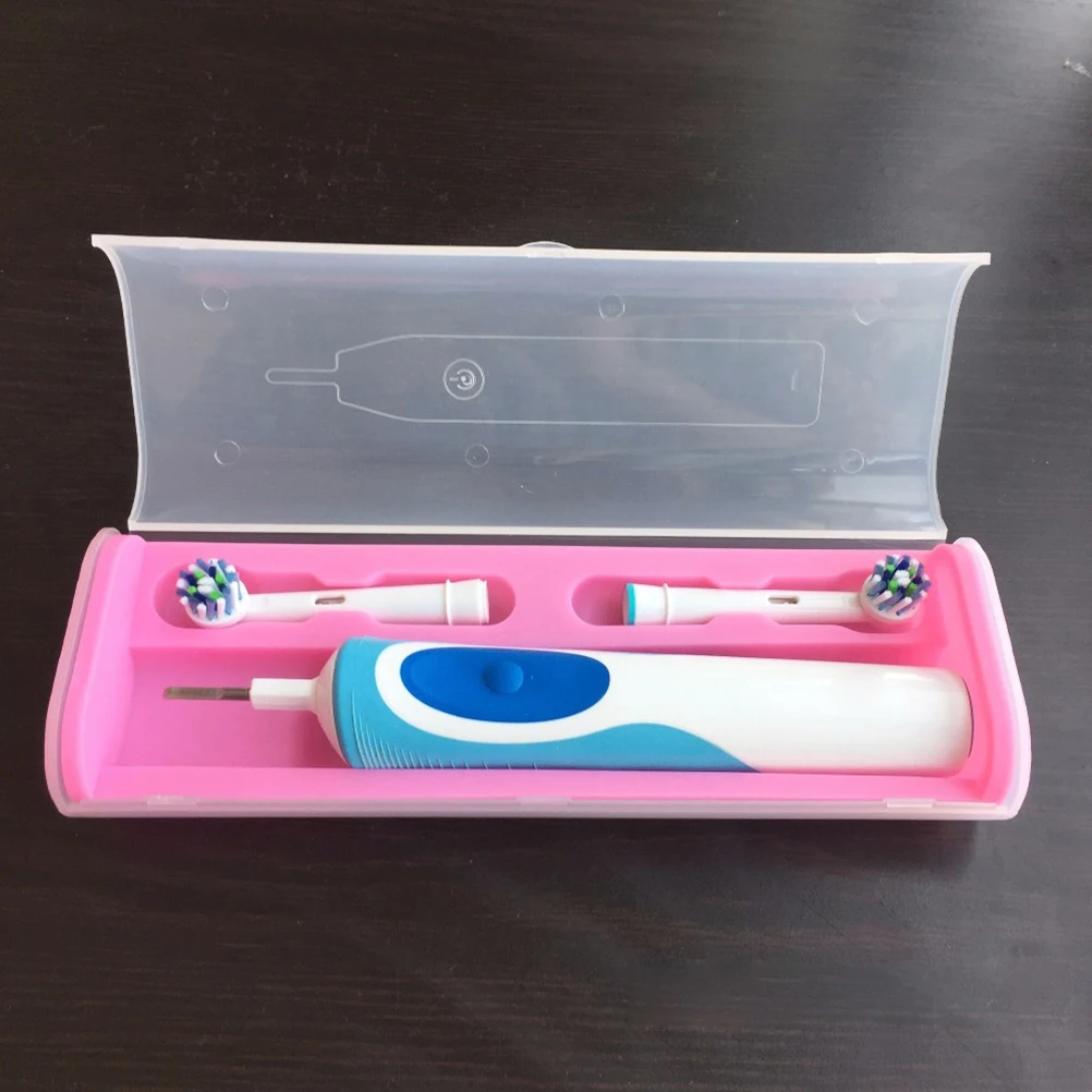 

Electric Toothbrush Travel Case Portable Compact Holder Box 215x8x45cm Pink Storage Organizer for 2 Heads and 1 Toothbrush