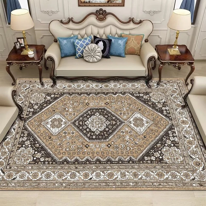 Retro Persian Living Room Rugs Home Decoration Luxury Carpet Large Area Coffee Tables Mat Non-slip Washable Bedroom Rug Alfombra