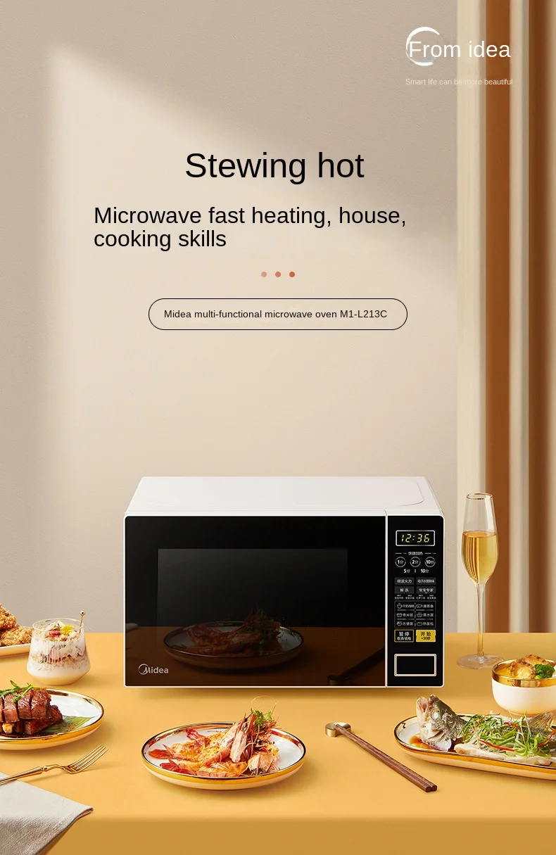 Midea/Midea Microwave M1-L213C Intelligent 20L Mini Rotary Multi functional Home horno de microondas micronde микроволновка GS