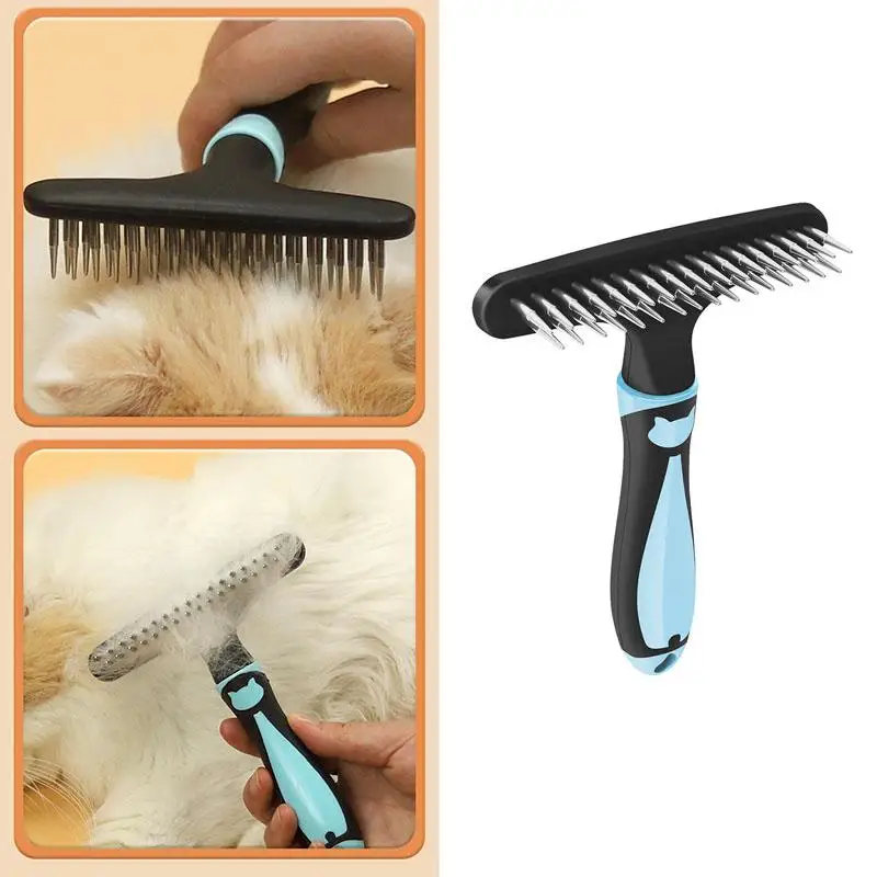 Pet Dog Cat Professional Grooming Long Hair Fur Rake Anti-Static Brush Comb Tool Undercoat Rake Comb Hair Removal Tool