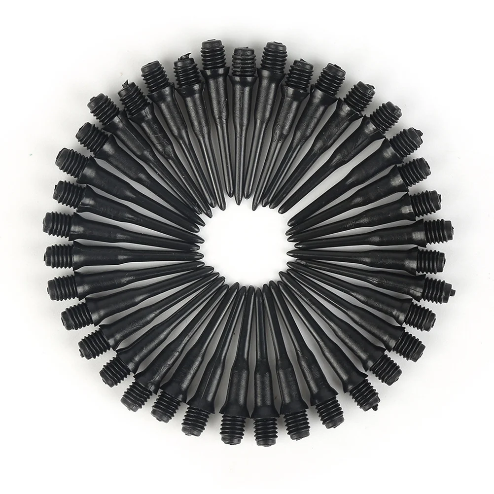 Embouts de fléchettes de remplacement, 100 pièces, têtes souples pour électronique, conception de vis en spirale solide et résistante à l'usure, Point d'installation facile noir