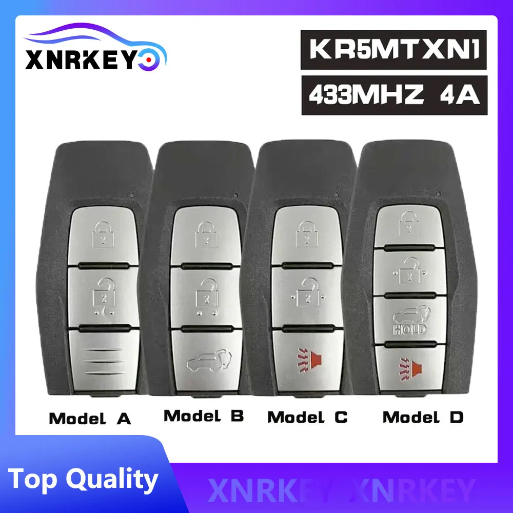 

XNRKEY KR5MTXN1 433 МГц 4A чип умный пульт дистанционного управления брелок для автомобильного ключа 2/ 3 /4 кнопки для Mitsubishi Outlander 2021 2022 2023