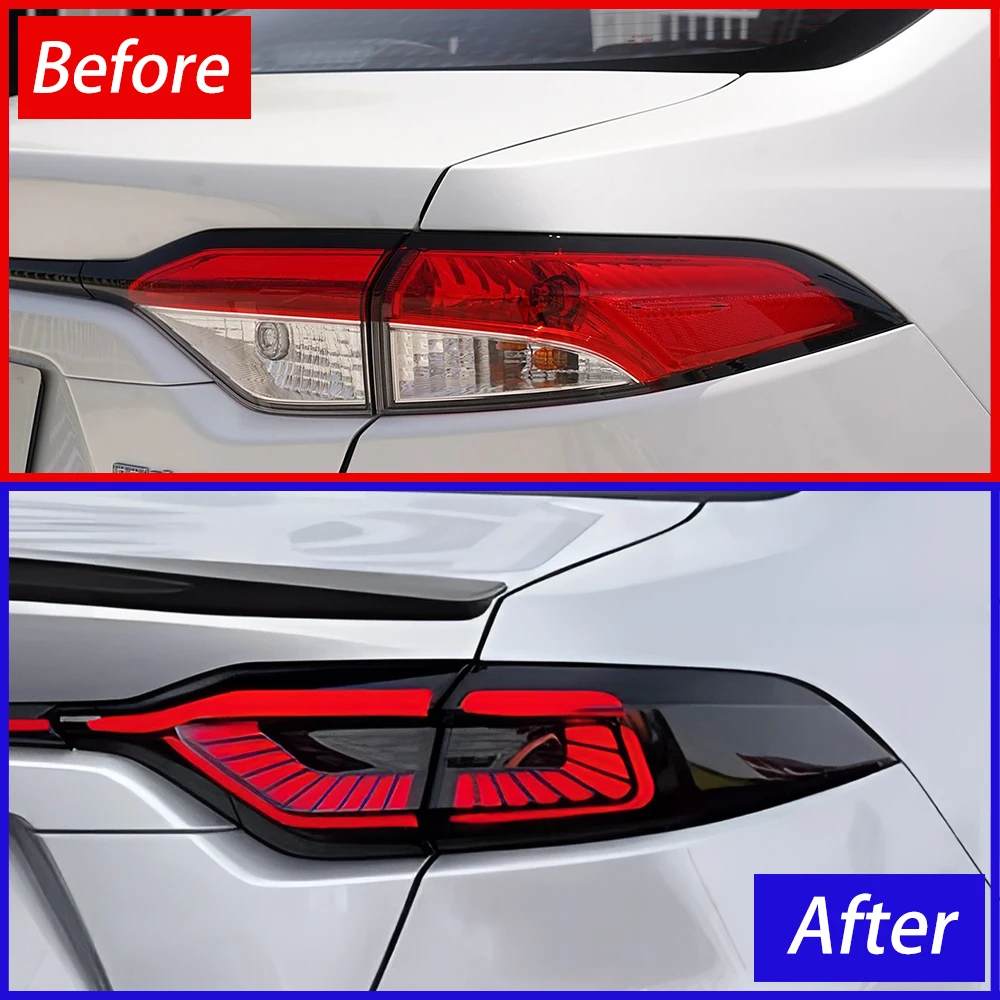 Car through Taillight Assembly for Toyota Corolla Levin 2019-2023 Led Auto Back Lamp Upgrade Turn Signal Brake Fog Accessories