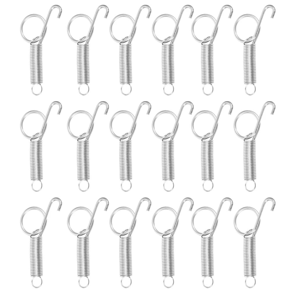 

24Pcs Spring Latch Hooks Metal Finger Lock Secure Cage Door Fastener for Rabbit Bird Small Animal Dog Cat Cage Accessories