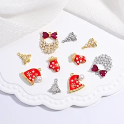 ZHUKOU Christmas Special Pendant Sweet Cute Christmas Hat/Tree Red Gloves Bracelet Necklace Jewellery Accessories:VD1666 VD1667