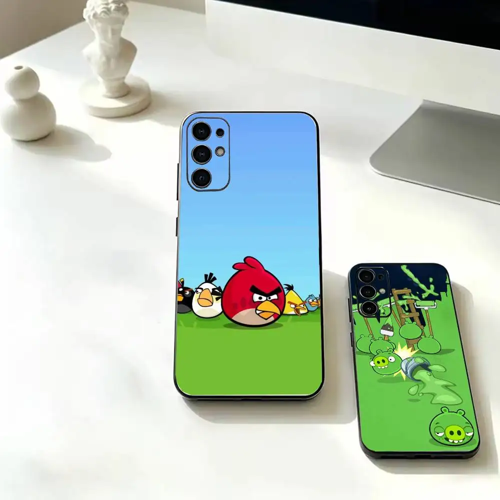 Game A-Angry Birds  For Samsung Galaxy  S25 S24 S23 S22 S21 S20 S26 FE Ultra Plus Soft Black Cover