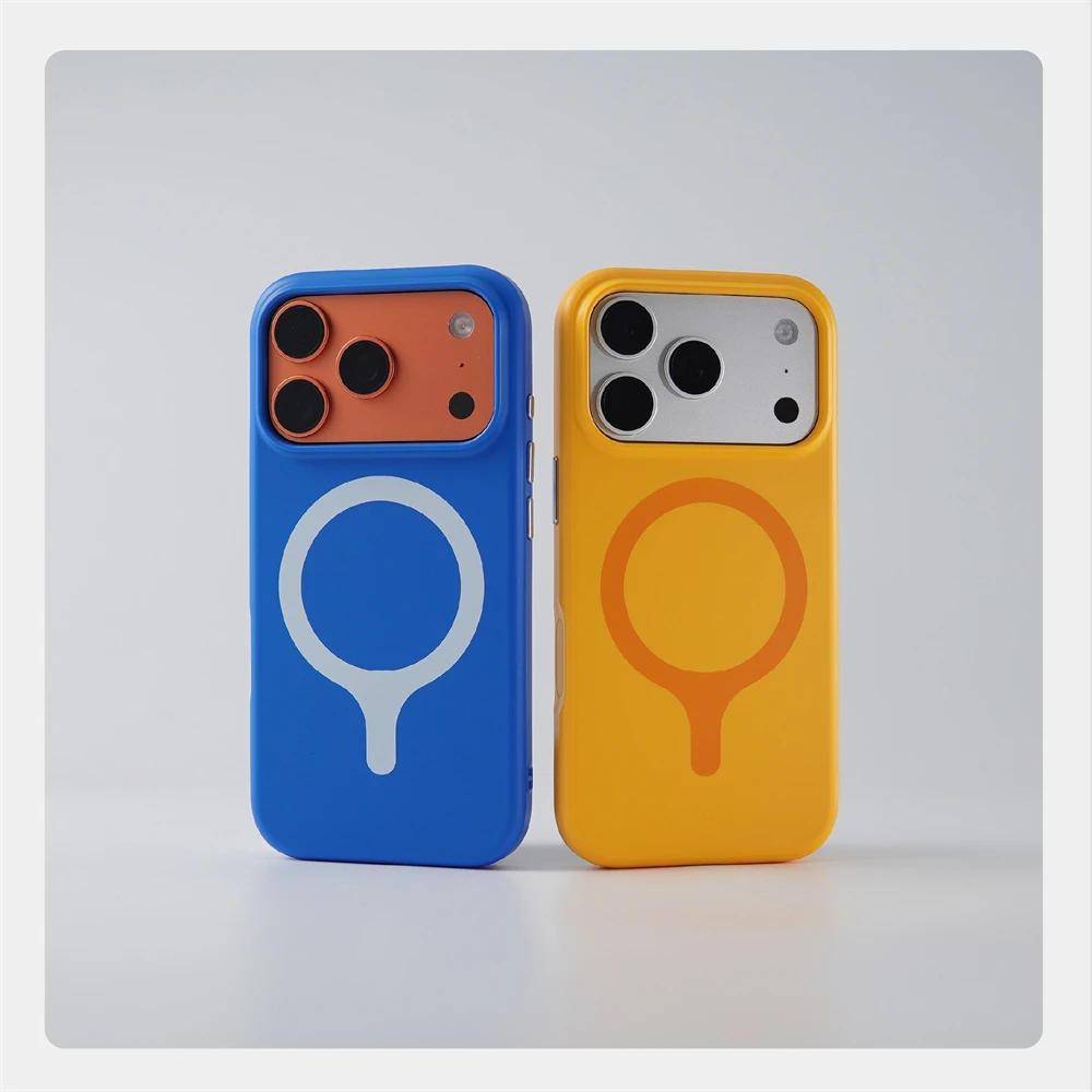 Modische Dopamin-Farben Silikon-Matt-Hülle für iPhone 18 17 16 Pro Max Magnetisches Kabelloses Laden Stoßfeste Hit-Farben-Abdeckung – Detail 2