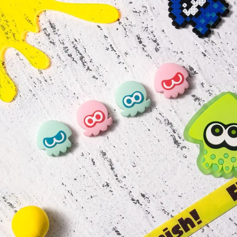 Thumb Grip Caps Splatoon Squid Glow In Dark Silicone Thumbstick Protective Cover Compatible For Switch 2 Ps5 Pro Xbox - view 3