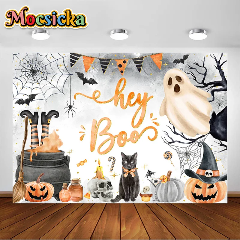 Mocsicka Spooky One Halloween Backgrounds for Newborns 1st Birthday Portraits Photography Spooky BQQ Backdrop Kids Photos Studio