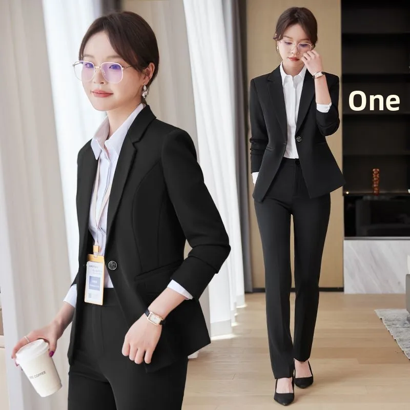 

Bla Suit Jaet Women's Spring Autumn New Profional Formal High-End Hotel Front Desk Work orm West Coat Outerwear