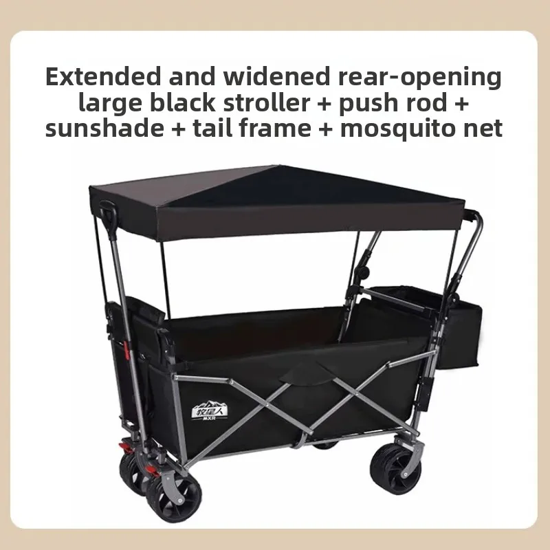 

Multi-person Children's Stroller Camping Stroller,Reclining Outdoor Camping Stroller,Foldable,Extended,Seat-operated,with Canopy