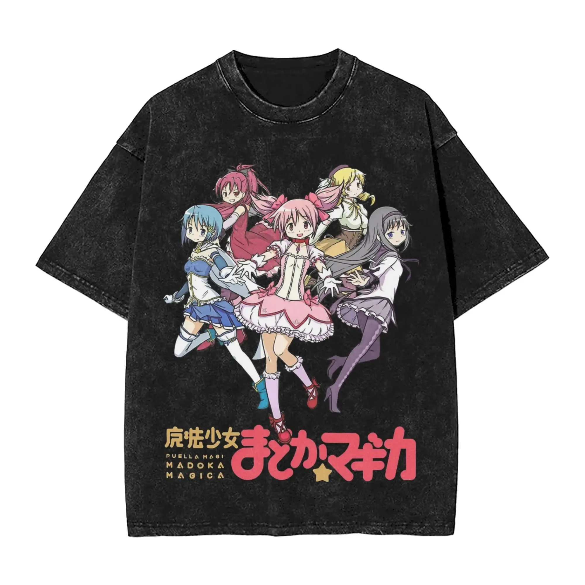 Camiseta Vintage con Estampado Gráfico de Mahou Shoujo Homura Akemi, para Hombre y Mujer, de Algodón, Estilo Urbano, Holgada, Nueva Colección de Verano