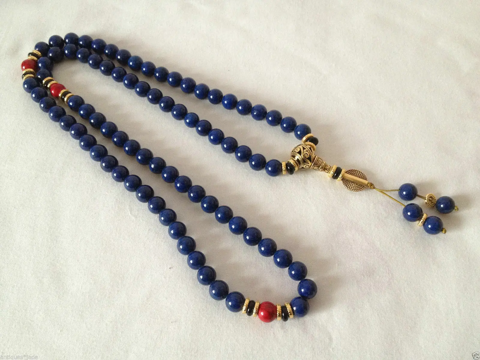 

10MM China Tibet Tibetan Lapis Lazuli Buddhist Buddha Worry Prayer Bead